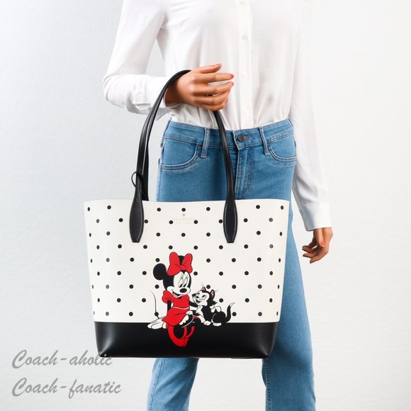 NWT Disney x Kate Spade New York Minnie Mouse Tote Bag with Wristlet - Picture 3 of 12